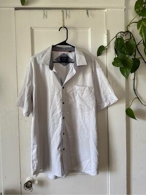 FLEX size 2X Italy Men's Short-Sleeve White Button-Down Shirt